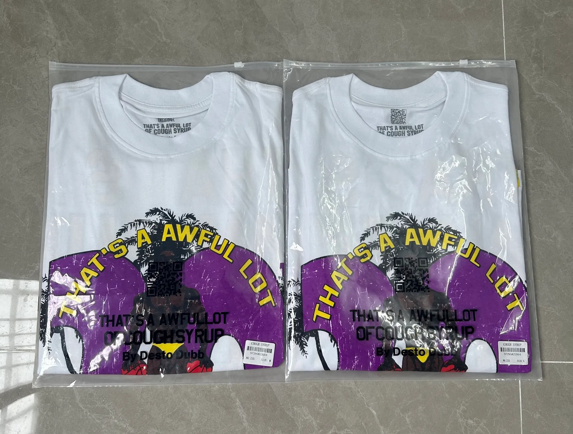 #White I THAT'S A AWFUL LOT OF COUGH SYRUP In Stock Real shot American simple trendy brand loose casual T-shirt Fabric (fabric): 32 counts Weight combed double yarn pure cotton Sizes (size): S-M L X L Color (colour): White,